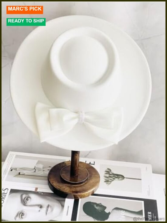 Wool Felt Fedora Hat with Large Satin Bow main image 4